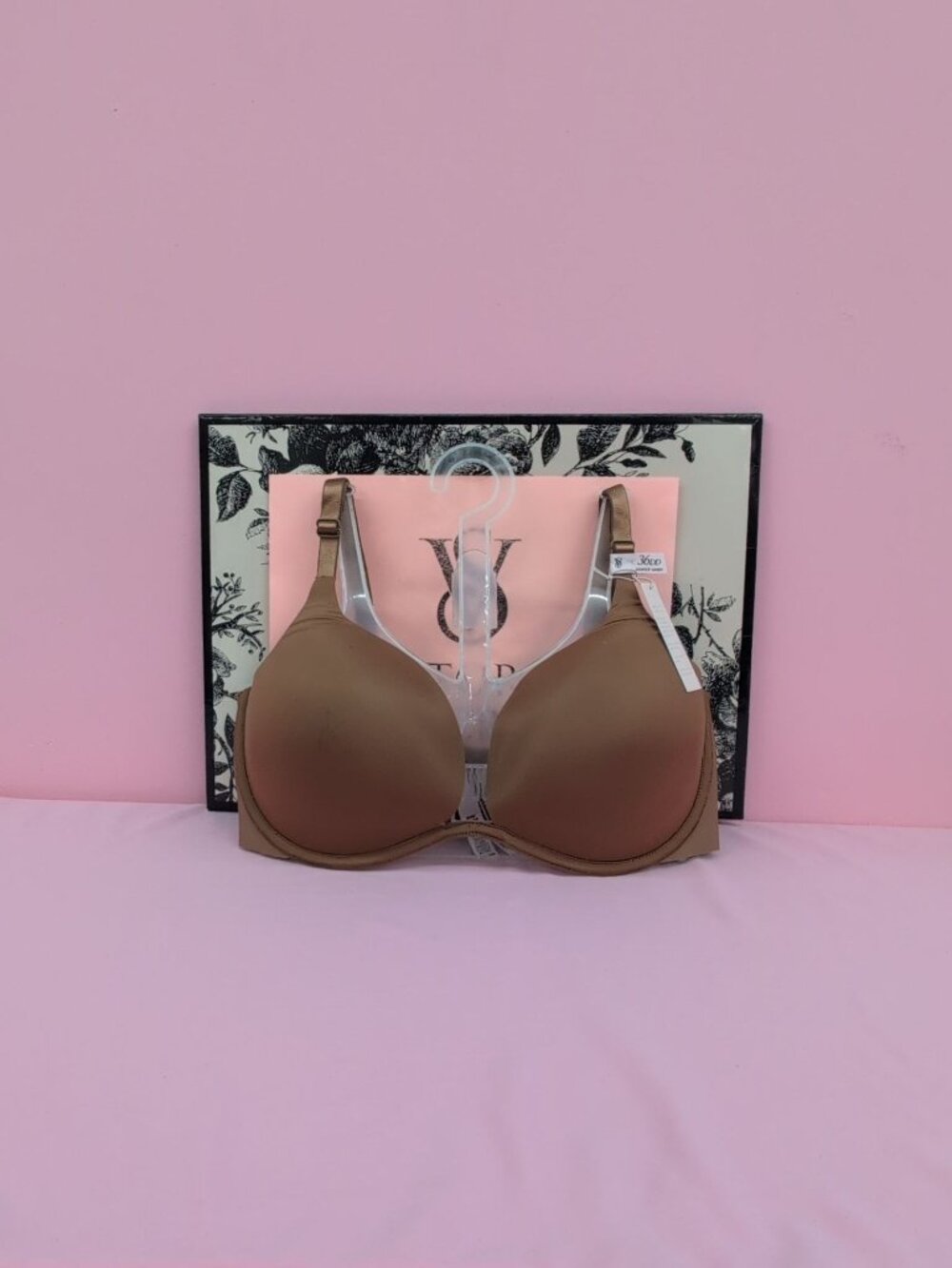 Victoria Secret Lightly Lined Underwired Push Up Bra 36DD Camel Brown